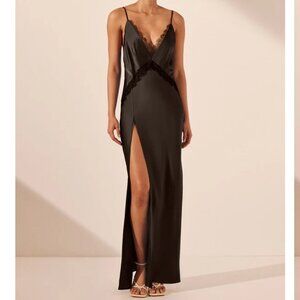 SHONA JOY Silk Lace Split Maxi Dress